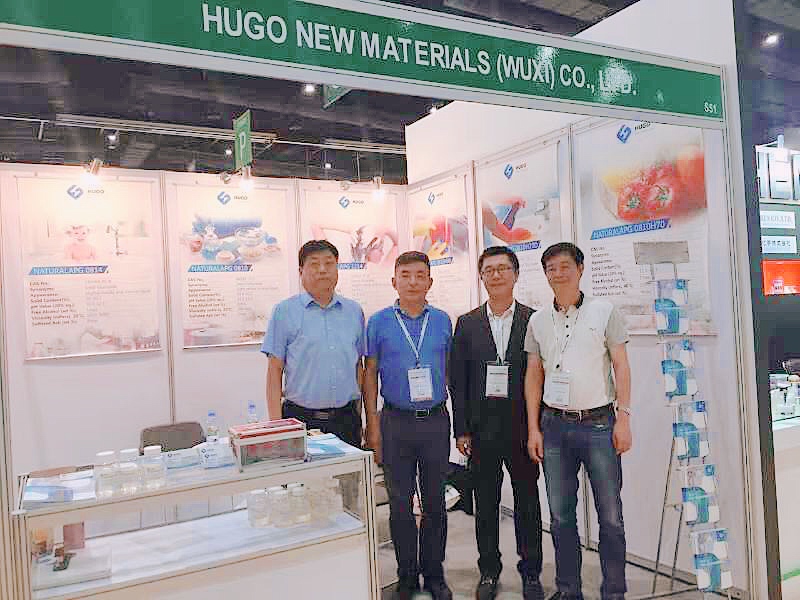 华格新材料总经理杨春先生（右二）带领公司核心团队参展